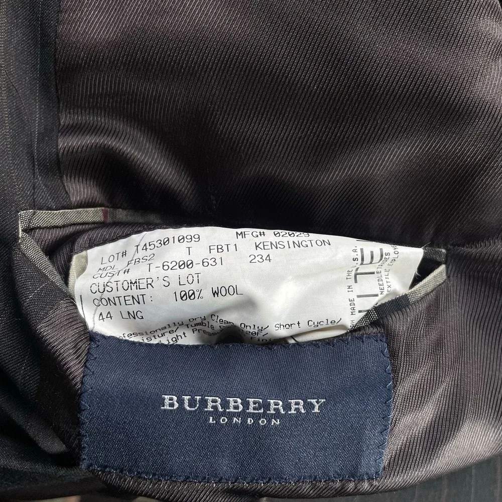 Vintage Burberry Brown Wool Long Sleeve Single-Breasted Mens Blazer Size 44 L